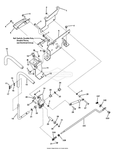 Control Group - Right Hand With Electric Height Of Cut Diagram and Parts List for 7800690SN (107280070)(2011) Briggs and Stratton Lawn Tractor